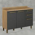 Balcão Armário Multiuso Organizador Cozinha 3 Portas 2 Gaveta