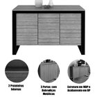 Balcão Armário Para Escritório 3 Portas Em Mdp Amêndoa