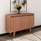 Balcão Armário Para Escritório 3 Portas Em Mdp Amêndoa