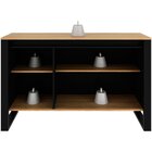 Balcão Armário Para Escritório 3 Portas Em Mdp Amêndoa/preto