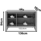 Balcão Armário Para Escritório 3 Portas Em Mdp Amêndoa/preto