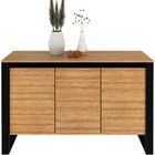 Balcão Armário Para Escritório 3 Portas Em Mdp Amêndoa/preto