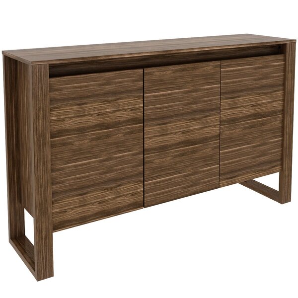 Balcão Armário Para Escritório 3 Portas Em Mdp Nogal