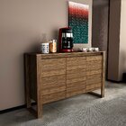 Balcão Armário Para Escritório 3 Portas Em Mdp Nogal