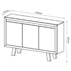 Balcão Armário Para Escritório 3 Portas Em Mdp Nogal/fendi