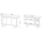 Balcão Armário Para Escritório 3 Portas Em Mdp Nogal/fendi