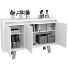 Balcão Armário Para Escritório 3 Portas Em Mdp Nogal/fendi