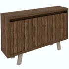 Balcão Armário Para Escritório 3 Portas Em Mdp Nogal/fendi