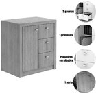 Balcão Armário Para Escritório Com 1 Porta E 3 Gavetas Rústico