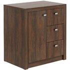 Balcão Armário Para Escritório Com 1 Porta E 3 Gavetas Rústico