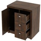 Balcão Armário Para Escritório Com 1 Porta E 3 Gavetas Rústico