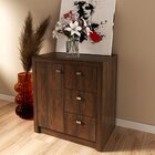 Balcão Armário Para Escritório Com 1 Porta E 3 Gavetas Rústico