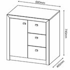 Balcão Armário Para Escritório Com 1 Porta E 3 Gavetas Rústico