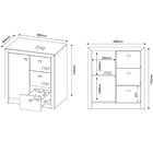 Balcão Armário Para Escritório Com 1 Porta E 3 Gavetas Rústico