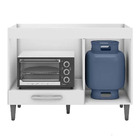Balcão Armário Para Forno E Cooktop Carla Branco - Ajl Móveis