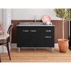 Balcão Armário Sem Tampo 120 Cm Gabriela Preto Fosco