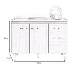 Balcão Armário Sem Tampo 120 Cm Gabriela Preto Fosco