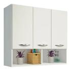 Balcão Armário Suspenso 3 Portas C/ Puxador Lavanderia