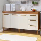 Balcão Atenas 3 Portas E 3 Gavetas  Nature/off White