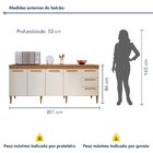 Balcão Atenas 4 Portas E 3 Gavetas  Nature/off White