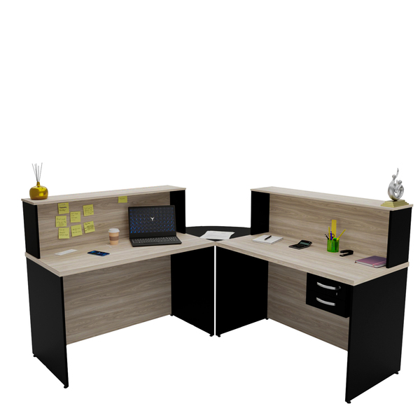 Balcão Atendimento De Canto C/ Gaveteiro Recepção 1200x600 Ne