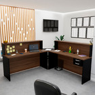 Balcão Atendimento De Canto C/ Gaveteiro Recepção 1400x600 Ne