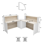 Balcão Atendimento De Canto Em L Recepção Consultório 120x60