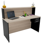 Balcão Atendimento Recepção Consultório 1400x600 Com Gaveteir