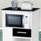 Balcão Atlanta Nicho Para Microondas E Fruteira–branco/preto