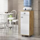 Balcão Auxiliar Móvel Bianca 1 Porta  1 Gaveta Castanho/branco