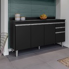Balcão Ayla 150cm S/ Tampo - Vallisa Decor Preto