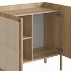 Balcão Bar 2 Portas 93cm Palhinha Pé Madeira Oslo  Hanover