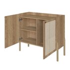 Balcão Bar 2 Portas 93cm Palhinha Pé Madeira Oslo  Hanover