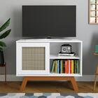 Balcão Bar Miami Detalhe Em Palha Sintética Branco