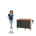 Balcão Bárbara 1200mm 2 Portas 3 Gavetas Freijó E Grafite