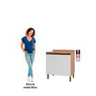 Balcão Bárbara 800mm Com Tampo 2 Portas Freijó E Branco