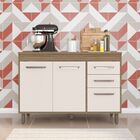 Balcão Barcelona 3 Portas 2 Gavetas Com Tampo Em Mdp Poliman