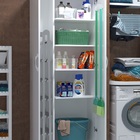 Balcão Branco Armário De Lavanderia 2 Portas Utensílios Multi