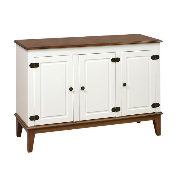 Balcão Branco E Amêndoa Com 03 Portas