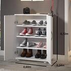 Balcão Branco Sapateira Quarto 2 Portas Prateleiras