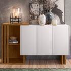 Balcão Buffet 03 Portas Sala De Estar Marfik N01 Ypê Off Whit