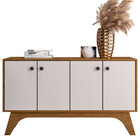 Balcão Buffet 04 Portas Sala De Estar Lívia N01 Ypê Off White