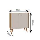 Balcão Buffet 100% Mdf 2 Portas Pés Em Madeira Maciça Cinamom