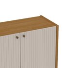 Balcão Buffet 100% Mdf 2 Portas Pés Em Madeira Maciça Cinamom