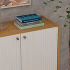 Balcão Buffet 100% Mdf 2 Portas Pés Em Madeira Maciça Cinamom