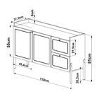 Balcão Buffet 1390mm Oslo Cor Nero Base Madeira Preta