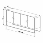 Balcão Buffet 180cm 4 Portas Orgânico Pé Metal Luna Hanover/d