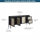 Balcão Buffet 1830mm Oslo Cor Nero Base Madeira Preta