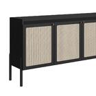 Balcão Buffet 1830mm Oslo Cor Nero Base Madeira Preta
