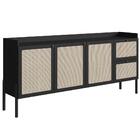 Balcão Buffet 1830mm Oslo Cor Nero Base Madeira Preta